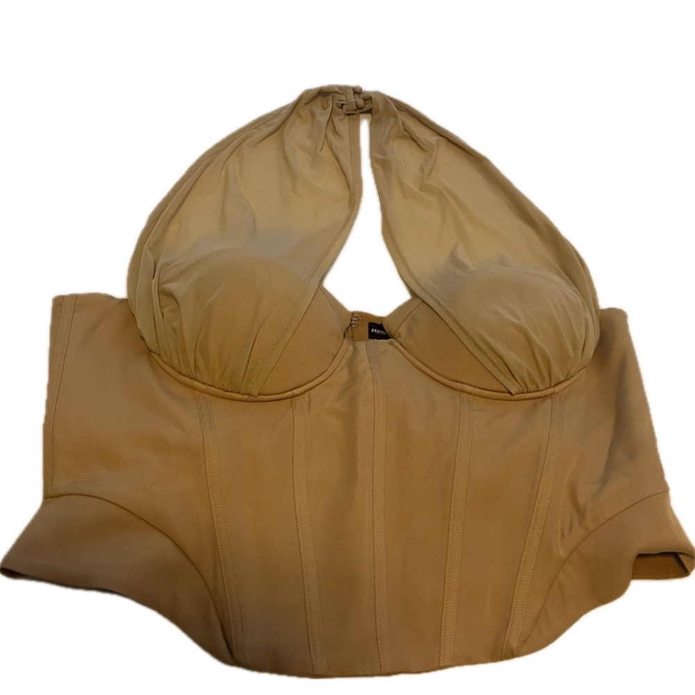 Plus Nude Premium Cross Front Corset - 20 (UK Size)